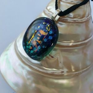 "Infinite Waters" Dichroic Glass necklace